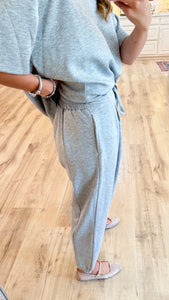 Heather Grey Brushed Fleece Jogger Set