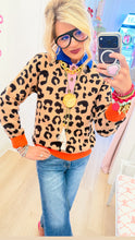 THML Leopard Color Block Sweater