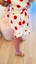 RESTOCK Red and Cream Polka Dot Ruffle Hem Short Set