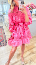 Pink Pearl Button Up Mini Dress