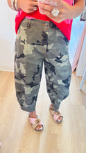 RESTOCK Olive Grey Camo Barrel Jeans