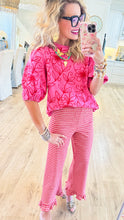 Ivy Jane Pink and Red Floral Vine Top
