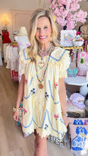 Lemon Floral Embroidered Mini Dress