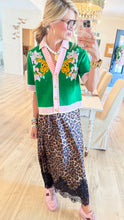 THML Green and Pink Tiger Print Cardigan