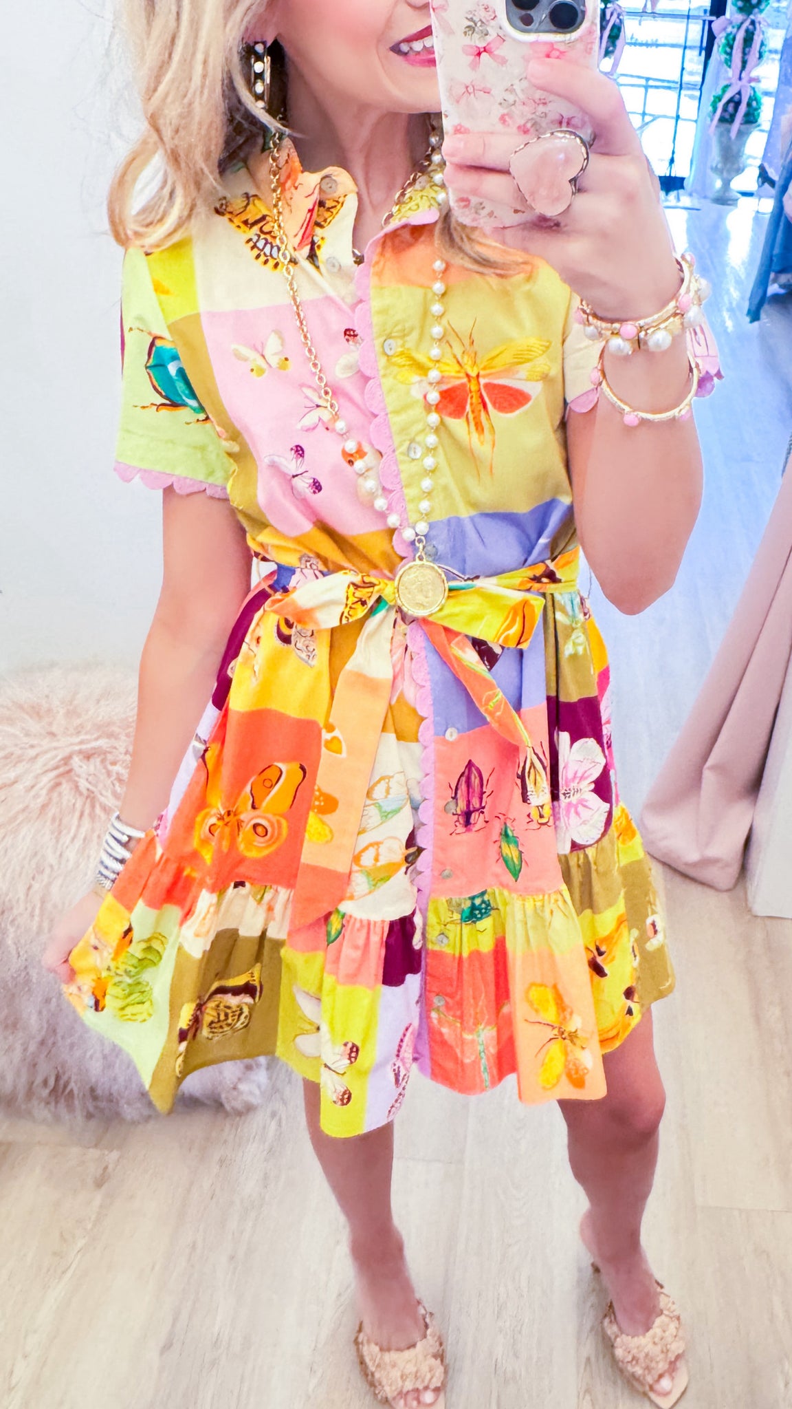 Uncle Frank Multi Butterfly Dress  Charlotte Heart Boutique