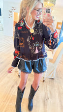THML Black Western Print Top