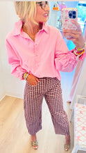 Pink Oversized Ruffle Detail Button Up Top