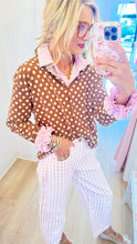 Choco and Cream Polka Dot Top