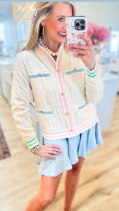 Colorful Tweed Cardi