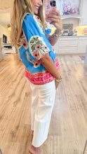 Blue Floral Abstract Top