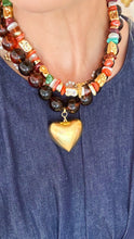 Gold and Natural Beaded Neckalce