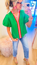 THML Green Contrast Top