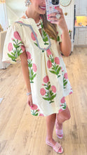Cream Mix Flower Print Mini Dress