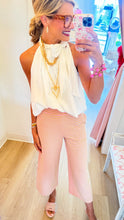 White High Neck Bow Bubble Top