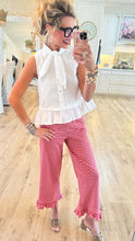 White Sleeveless Bow Tie Top