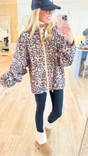 Leopard Oversized Zip Up Jacket