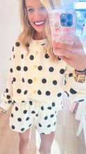Cream and Black Polka Dot Terry Short Set