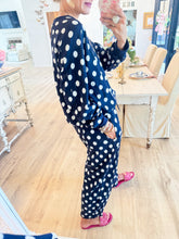 Navy Polka Dot Pant Set