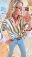 Striped Pink Contrast Top