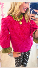 Magenta Embossed Floral Pattern Top