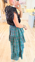 Green Plaid Maxi Skirt