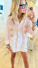 Light Pink Flower Rhinestone and Beaded Top