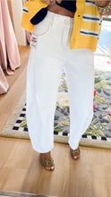 Risen White Barrel Ankle Jeans