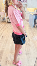 Pink Christmas Tree Short Sleeve Sweater