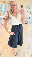 Black High Waisted Bubble Midi Skirt