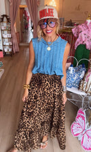Leopard Tiered Midi Skirt