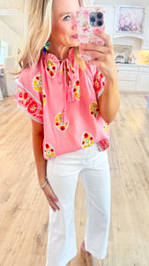Pink Boho Bloom Top
