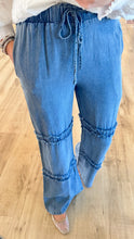 Denim Ruffle Pants