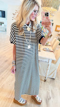 Black Stripe TShirt Midi Dress