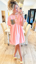 Pink Contrast Pleated Mini Dress