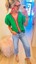 THML Green Contrast Top