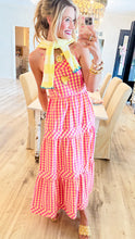 Pink and Yellow Gingham Midi Dress