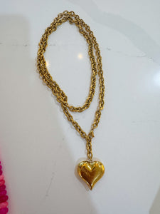 Gold Wrap Chain Heart Necklace