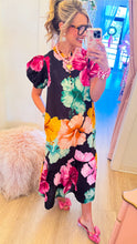 Black Flower Mix Maxi Dress