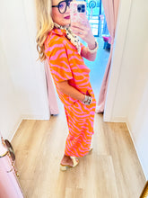 Orange and Pink Animal Print Wide Leg Pants