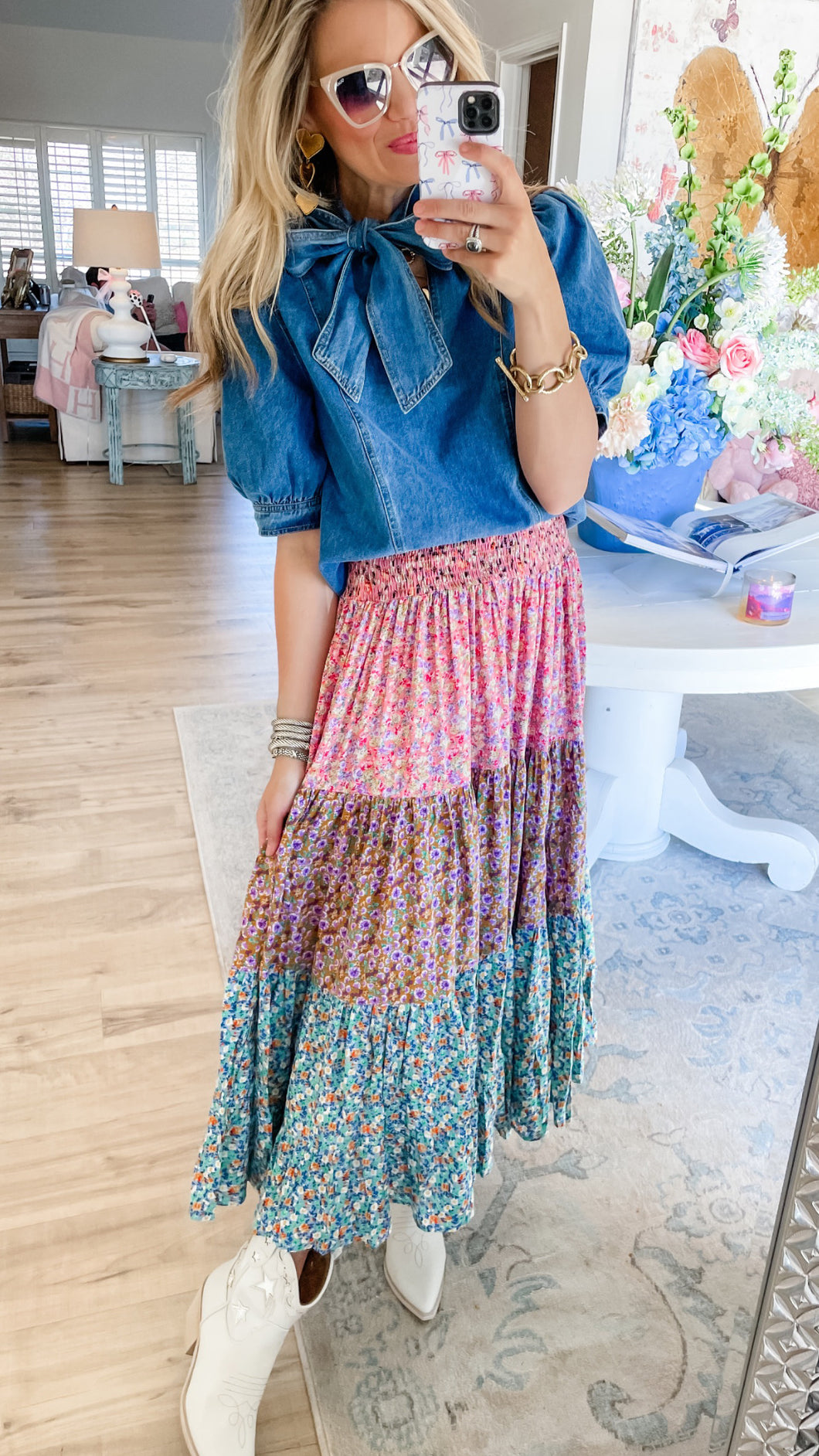 Rose Printed Maxi Skirt/Dress
