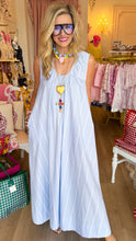Light Blue Mara Sleeveless Stripe Maxi Dress