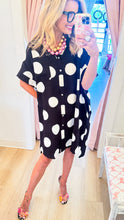 Black and White Polka Dot Shirt Dress