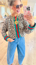 Red and Green Leopard Accent Top