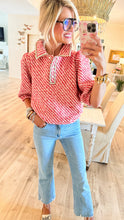 Red Tweed Pearl Detail Top