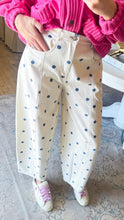 Cream and Navy Polka Dot Barrell Jeans