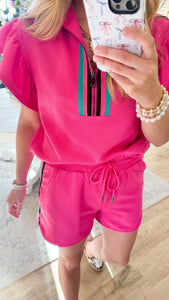 Deal of the Day Pink Striped Detailed Set