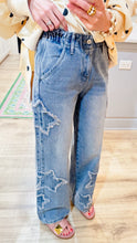 Denim Star Patch Wide Leg Pants