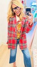 Red Plaid Sequin Jacket