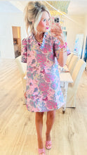 Mauve Floral Jacquard Shift Dress