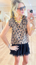 Brown Leopard Print Bow Top